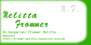 melitta frommer business card